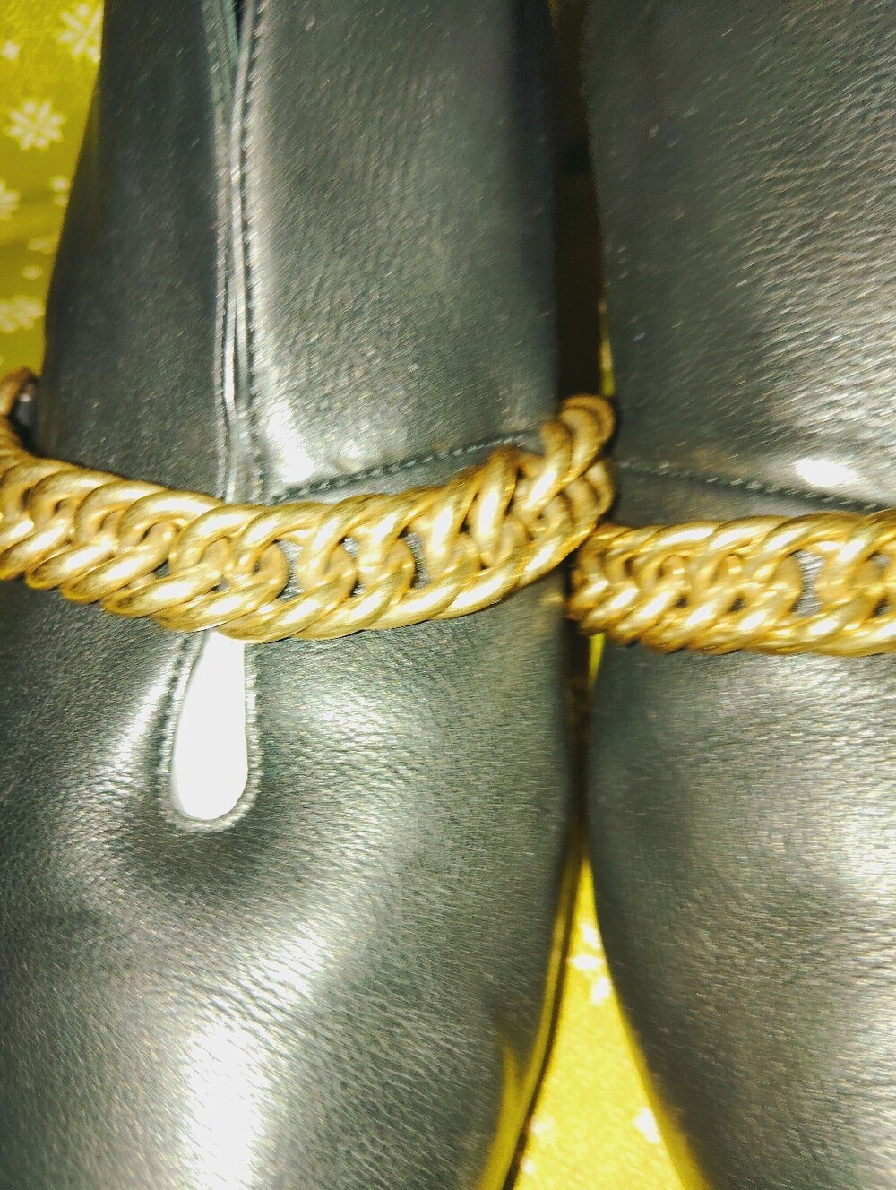 Burberry Bronwen Chain Trim Black Kitten Heel Ankle Booties Sz 37.5 - Picture 3 of 7